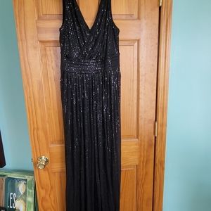 Black formal dress, floor length